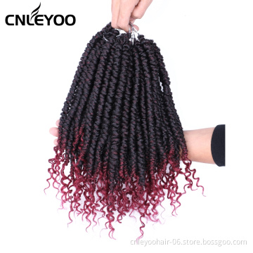 12 Inch Spring Senegalese Crochet Braids Factory Mixed Red Curly End Senegalese Twist Crochet Hair For Women